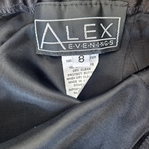 Alex Evenings Poly Satin long black slit skirt Gorgeous! EUC - Picture 3 of 8